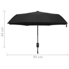 Vidaxl Zložljivi dežnik črn 95 cm