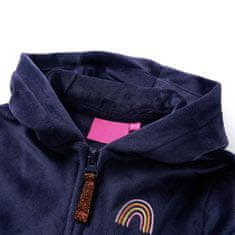 Vidaxl Otroška jakna s kapuco mornarsko modra 140