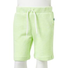 Vidaxl Otroške kratke hlače z vrvico neonsko rumene 128