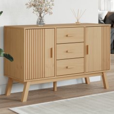 Greatstore Komoda OLDEN rjava 114x43x73,5 cm trdna borovina