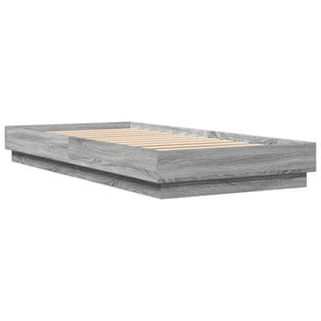 Vidaxl Posteljni okvir siva sonoma 100x200 cm inženirski les