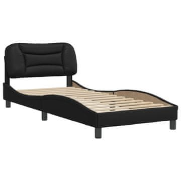 Vidaxl Posteljni okvir brez vzmetnice Hvar črn 90x200 cm blago