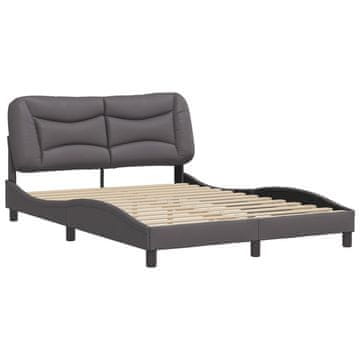 Vidaxl Posteljni okvir brez vzmetnice Hvar siv 140x190 cm umetno usnje