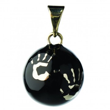 Bola nosečniški zvonček ESSENTIALS Black with hands