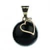 nosečniški zvonček ESSENTIALS Black with heart charm