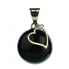 Bola nosečniški zvonček ESSENTIALS Black with heart charm