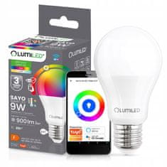 LUMILED Pametna LED žarnica E27 A60 9W = 60W 900lm RGB CCT + bela WIFI TUYA SMART