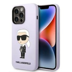 Karl Lagerfeld Ovitek Karl Lagerfeld za Apple iPhone 14 Pro - Purple Silicone Ikonik