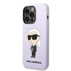 Karl Lagerfeld Ovitek Karl Lagerfeld za Apple iPhone 14 Pro - Purple Silicone Ikonik