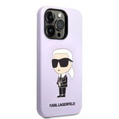 Karl Lagerfeld Ovitek Karl Lagerfeld za Apple iPhone 14 Pro - Purple Silicone Ikonik