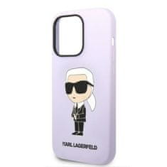 Karl Lagerfeld Ovitek Karl Lagerfeld za Apple iPhone 14 Pro - Purple Silicone Ikonik