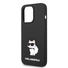 Karl Lagerfeld Ovitek Karl Lagerfeld za Apple iPhone 14 Pro - Black Silicone Choupette