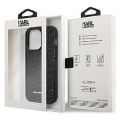 Karl Lagerfeld Ovitek Karl Lagerfeld za Apple iPhone 14 Pro Max - Black Glitter Plaque Logo