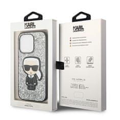 Karl Lagerfeld Ovitek Karl Lagerfeld za Apple iPhone 14 Pro Max - Silver Glitter Flakes Ikonik