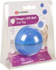 Flamingo Interaktivna igrača za mačke žogica z LED diodo modra premera 6 cm