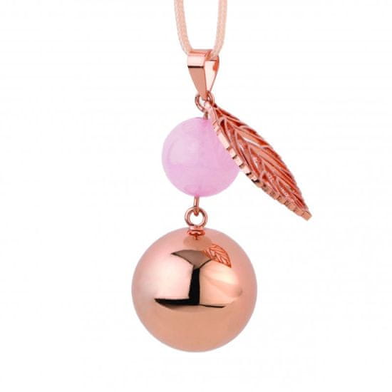 Bola nosečniški zvonček FANTASY Rose gold pearl leaf