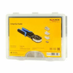 Delock klešče za RJ45 konektorje Crimp & Cut + set konektorjev 86450