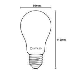 LUMILED LED žarnica E27 A60 4W = 60W 840lm 3000K Toplo bela 360° Filament steklo ALS
