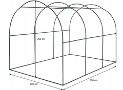 slomart Rastlinjak iz folije 6 m2 300 x 200 cm 6 oken zelen 