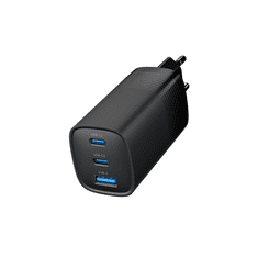 Gembird Polnilec 1x USB QC3.0, 2X USB-C PD 65W GaN črn