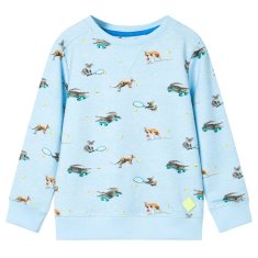 Greatstore Otroški pulover svetlo modra melange 116