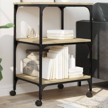 Vidaxl vidaXL 3-nadstropno stojalo za tiskalnik sonoma hrast 50x41x75 cm