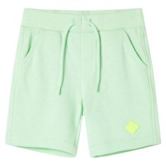 Greatstore Otroške kratke hlače z vrvico svetlo zelene 128