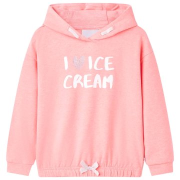 Greatstore Otroški pulover s kapuco živo roza 116