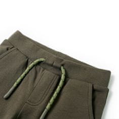 Vidaxl Otroške kratke hlače z vrvico temno kaki 116