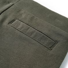 Vidaxl Otroške kratke hlače z vrvico temno kaki 116
