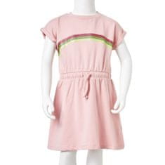 Vidaxl Otroška obleka z vrvico svetlo roza 104