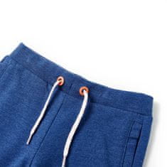 Vidaxl Otroške kratke hlače z vrvico temno modra melange 128