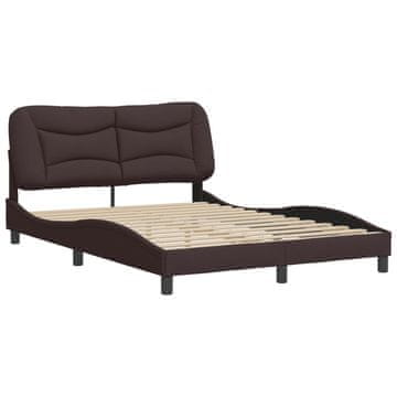 Vidaxl Posteljni okvir brez vzmetnice Hvar temno rjav 140x190 cm blago