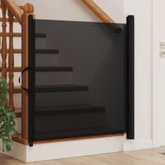 Vidaxl Izvlečna vrata za hišne ljubljenčke črna 82,5x125 cm