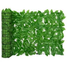Greatstore Balkonsko platno z zelenim listjem 200x75 cm