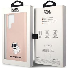 Karl Lagerfeld Ovitek Karl Lagerfeld za Samsung Galaxy S24 Ultra - Pink Silicone Choupette