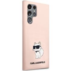 Karl Lagerfeld Ovitek Karl Lagerfeld za Samsung Galaxy S24 Ultra - Pink Silicone Choupette