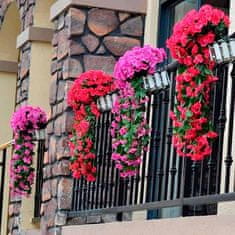 Netscroll Umetne cvetlične viseče rože, umetno viseče dvetje z naravnim izgledom za zunanjo ali notranjo uporabo, za teraso, vrt, balkon, poroke, zabave, hodnik, 80cm, roza barve, HangingFlowers