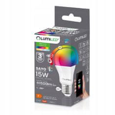 LUMILED Pametna LED žarnica E27 A70 15W = 100W 1500lm RGB CCT + bela WIFI TUYA SMART