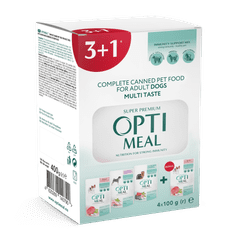 OptiMeal mokra hrana za pse mešanih okusov 3+1 GRATIS