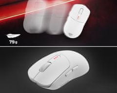 Genesis Zircon 500 brezžična miška, 10.000DPI, Bluetooth/2.4GHz/USB Type-C, bela
