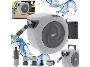 GARDEN LINE Avtomatski vrtni kolut za cev s cevjo, kolut za cev 30 m