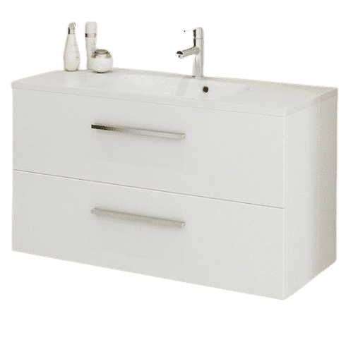 TBoss Kopalniška omarica z umivalnikom Anda 90 cm bela visoki sijaj