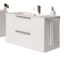 TBoss Kopalniška omarica z umivalnikom Dana 80 cm bela visoki sijaj 