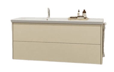 TBoss Kopalniška omarica z umivalnikom Jana Desna 125 cm, 2 predala, krem mat