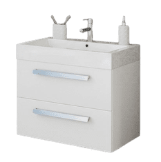 TBoss Kopalniška omarica z umivalnikom Leon 70 cm bela visoki sijaj