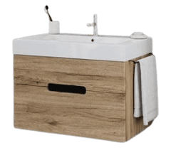 TBoss Kopalniška omarica z umivalnikom LUNA 80 cm, hrast