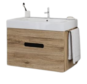 TBoss Kopalniška omarica z umivalnikom LUNA 80 cm, hrast