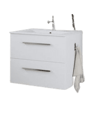 TBoss Kopalniška omarica z umivalnikom Milano 60 cm, bela visoki sijaj