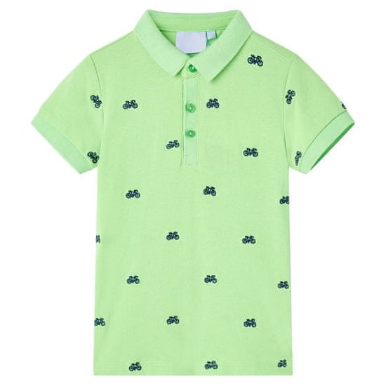 Vidaxl Otroška polo majica neon zelena 128